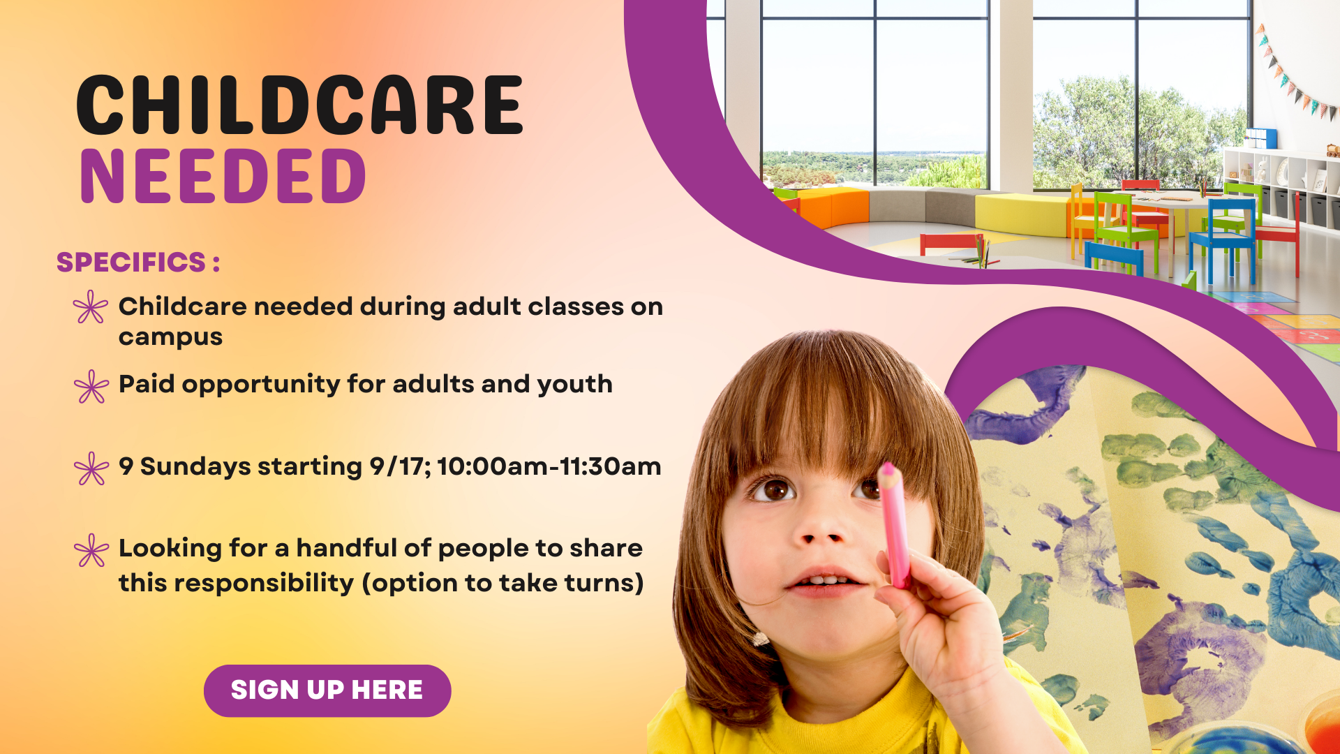 Childcare Needed – Moorpark Presbyterian Church